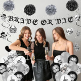 Bride Or Die Bachelorette Party Decorations, 35Pcs Black Bride To Be Banner Balloons Sash Veil Hanging Swirls Cake Topper Kit, Till Death Do Us Decorations For Bridal Shower Wedding Party