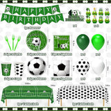 2026 World Soccer Party Decorations, 143Pcs Soccer Cup Birthday Party Supplies-Serves 24 with Plates and Napkins Tablecloth Birthday Banner for World Soccers Sports Theme Birthdays Decorations