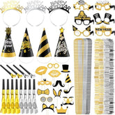 104 Pcs New Year 2026 Party Supplies Hats Tiara Glasses Noise Makers