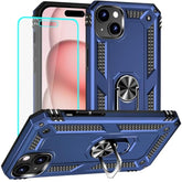 For Iphone 15 Case: Iphone 15 Phone Case With Hd Screen Protector - Military Grade Protective Cases With Ring For Iphone 15(Blue)