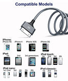 USB Charging Cable 6.6FT 2PCS, 30Pin USB Sync Cable High Speed Sync Charging Cord for iPhone 4 4s 3G 3GS iPad 1 2 3 iPod Classic Touch Nano