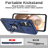 Motorola Edge 2025 Case with Screen Protectors and Camera Cover, Military Grade 16ft Drop Tested Cover with Magnetic Kickstand Protective Case for Moto Edge 2025, Blue