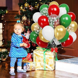 66 Pcs Christmas Balloon Arch Kit Red, Green & Metallic Gold Garland