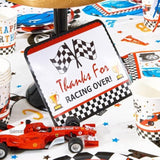 Checkered Racing Party Decorations - 10Pcs Funny Race Car Signs For Bo