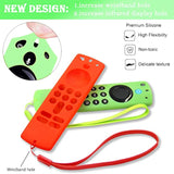 Firestick Remote Covers (3Pcs) Compatible With Alexa Voice Remote (3Rd Gen) With Fire Tv Stick 4K, Silicone Cases With Lanyard (Glow Green & Blue & Red)