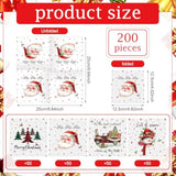 200 Pcs Christmas Cocktail Paper Napkins Disposable 2 Ply Santa Beverage Napkins Decoupage Xmas Tree Towel For Christmas Party Dinner Table Supplies (Classic Style)