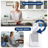 Desktop Corded Telephone, Black Landline Telephone, Office Landline Phone With Mute, Pause, Redial, Flash, Ringer (Hi & Low), Mechanical Lock, Call Light Indication For Home/Office/Hotel Use