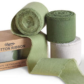 Green Ribbon For Gift Wrapping, Handmade Fringe Ribbons For Crafts Bri