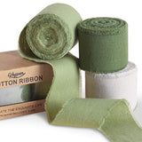 Green Ribbon For Gift Wrapping, Handmade Fringe Ribbons For Crafts Bri