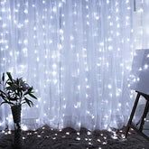 Curtain String Lights, 300 Led 9.8Ft X 9.8Ft 8 Lighting Modes Fairy Lights Usb Powered, Waterproof Lights For Christmas Party Wedding Outdoor Indoor Wall Decorations (White)