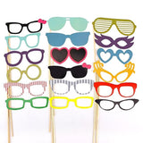 Tinksky Photo Booth Props 60 piece DIY Kit for Wedding Party Reunions Birthdays Photobooth Dress-up Accessories & Party Favors, Costumes with Mustache on a stick, Hats, Glasses, Mouth, Bowler, Bowties