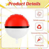 12 Pack 18 Inch Red & White Cartoon Themed Foil Balloons - Happy Birthday Balloon Set For Vibrant Kids' Party Decorations, Durable & Reusable Foil Mylar Balloons, Perfect For Birthday Supplies