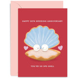 Old English Co. Happy 30Th Anniversary Card - Pearl Anniversary Card - Funny 30Th Anniversary Card For Husband Or Wife - Clam Pearl Wedding Anniversary For Couple | Blank Inside With Envelope