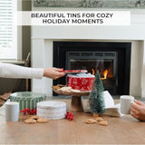 Beautiful Christmas Cookie Tins Set Of 3 - Cute Containers Are Perfect To Share Delicious Homemade Cookies, Candy Or Cupcakes With Friends & Family - Sturdy Boxes With Lids For Holiday Gift Giving