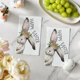 100 Easter Disposable Paper Decorative Guest Napkins, Spring Easter Bunny Flowers Hand Towel for Party Lunch Dinner Kitchen Bathroom