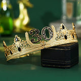 30Th Birthday King Crown And Birthday King Sash,30Th Birthday Gifts For Men. Birthday Party Decoration For Men(Gold)