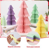 4 Pcs Pastel Paper Christmas Tree Honeycomb 3D Foldable Centerpiece
