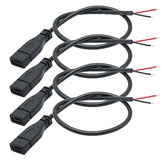 Short Usb C To 2 Pin Bare Wire Open End Cable,9Inch 25Cm 5V/3A Usb Type C Female Plug Pigtail Power Wire,For And Usb C Equipment Installed Or Replacement Repair Diy Cable(4Pcs)