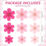 Hot Pink Party Paper Flowers Decorations Pink Fans Hanging Ornaments Paper Floral Backdrop Decor Wedding Birthday Party Engagement Valentine'S Day Baby Showers Decoration