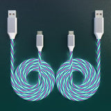 2 Packs Micro Usb Cable Android Charger, 6.6Ft Led Light Up Glowing Micro Usb