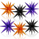 Black Orange Purple Star Balloons 22 Inch Foil Explosion Spike Balloons Party Decorations