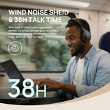 BH78 Bluetooth Headset Noise Cancelling with Microphone, Over the Ear Headphones for Work Zoom/Microsoft Teams Certified, Adaptive ANC for Office