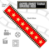13x72 Inch Movie Night Table Runner Gold Star Red Carpet Birthday Decor