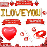 , Big I Love You Balloons And Heart Balloon - 16 Inch, Pack 28 | Love