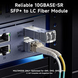 2-Pack 10Gbase-Sr Sfp+ To Lc Multimode 10G Fiber Transceiver Module, 10G, Mmp Fiber, Up To 300M, For Cisco, Ubiquiti, Tp-Link, D-Link, Mikrotik, Netgear, Supermicro, Hpe Aruba