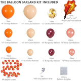 167PCS Fall Balloon Arch Kit with Orange Burgundy Rose Gold Balloons for Thanksgiving