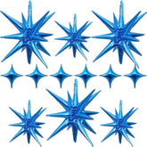 12-Pack Blue Foil Star Balloons 22-27 Inch for Space Theme Party Decor