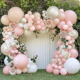 Pastel Pink Balloon Garland Kit Double Stuffed Baby Pink & Macaron Arch for Parties