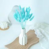 Turquoise Bunny Tails Dried Flowers 120Pcs, 17 Inch Dried Lagurus Ovatus Rabbit Tail Grass Bunch For Floral Arrangement, Party, Boho Home Decor And Diy Crafts