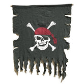 2Pcs Large Size 3Ft X 2.5Ft Retro And Weathered Linen Pirate Flag For Halloween Decorations, Pirate Party, Kids Room Décor (Black-1Pcs)