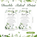 100 Pieces Wedding Thank You Cards Thank You Place Setting Wedding Greenery Place Cards 4 X 6 Inches For Party Reception Rehearsal Dinner Bridal Shower (Eucalyptus)