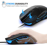 Wired Gaming Mouse, 5500 Dpi, Breathing Light, Ergonomic Game Usb Computer Mice Rgb Gamer Desktop Laptop Pc Gaming Mouse, 7 Colors Rgb Lighting, 6 Buttons For Windows 7/8 / 10, Black