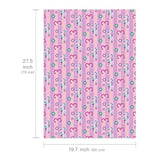 3Rd Birthday Wrapping Paper - Pink Happy Birthday With Floral Design, 6 Sheets, 19.7 X 27.5 Inch Each