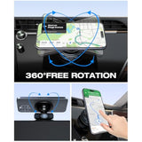 Suction Cup Phone Mount,Magnetic Phone Holder For Car,360°Adjustable Vacuum Suction Phone Mount For Gym/Mirror/Smooth Surface, Compatible With Iphone And All Smartphones