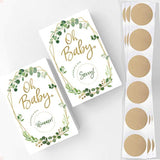 Baby Shower Game – Greenery Scratch Off Cards For Girl Or Boy, Botanical Theme, 30 Cards & Stickers