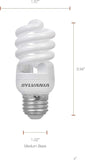 13W T2 Twist CFL Light Bulbs 60W Equivalent E26 Medium Base 2700K Soft White 850 Lumens 4 Pack