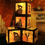 Halloween Decorations Balloons Boxes 4 Pcs Transparent Box With 4 Led Light Strings - Baby Shower Party Supplies Decoration - A Baby Is Brewing