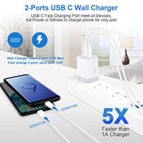 Usb C Charger Block, 25W 2 Port Type C Wall Charger Fast Charging Dual Pd Power Adapter Plug For Iphone 17 16 Pro Max 16E 15/15 Pro/15 Pro Max/15 Plus,Samsung Galaxy S24 S23 S22 S21 S20 Android Phone