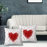 Valentines Day Heart Throw Pillow Covers 20X20 Set Of 2, Romantic Valentine Gifts Mother'S Day Anniversary Wedding Party Pink Love Heart Decorative Pillow Covers For Couch Sofa Bedroom Livingroom