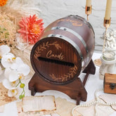 Wooden Card Box For Wedding, Vintage Gift Card Box With Base, Whiskey Barrel Wedding Card Boxes For Reception Party Graduation Bridal Baby Shower Birthday Decoration