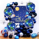 22 Inch Globe Earth Balloons, Large World Map Foil Balloons, 6 Pcs Planet Round Sphere Balloons For Earth Day Travel Adventure Birthday Party Decorations Supplies