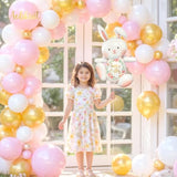 30" Extra Large Bunny Balloons For Easter Party Decorations,5Pcs Happy Easter Foil Balloons With Stickers For Rabbit Jungle Farm Theme Birthday Baby Shower Party Decorations