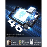 10000Mah Portable Charger With Built-In Ac Wall Plug And Cables, Ultra Slim Usb C Power Bank External Battery Pack Compatible With Iphone And Android Phones