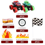 Truck Cake Toppers Truck Cake Decorations Flame Blaze Wheel Race Car Cake Toppers For Kid Boy Truck Themed Racing Car Party Decorations Supplies (Truck)