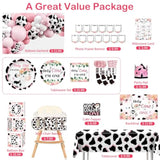 232Pcs Holy Cow I'M One Birthday Decorations Complete Party Set, Holy Cow I'M One Theme 1St Birthday Decorations Girl, For Cow Print Theme Party Serves 20 Guests