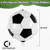 6 Pc 22" Large Metallic Sphere Soccer Balloons Foil Mylar Football Party Decor